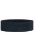 A dark navy terry headband made from soft, absorbent fabric, featuring a simple design.