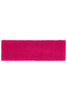 A pink Terry headband featuring a soft, textured material, designed for headwear. It includes a logo.