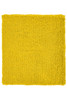 A yellow Terry Wristband with a textured surface, featuring a logo in the corner.