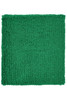 A green Terry Wristband made of textured material, featuring a logo or branding on its surface.