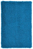 A fluffy blue bath mat with a textured surface and rectangular shape, ideal for adding comfort to any bathroom.