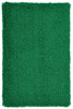 A green, textured wristband with a plush surface, featuring a logo. Suitable for events and exhibitions.