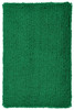 A textured green wristband made of soft material, featuring a logo or branding.
