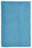 A fuzzy blue wristband with a plush texture, designed for sporting events, featuring a logo.