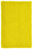 A vibrant yellow wristband with a textured surface, featuring a logo or branding.
