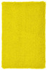 A fluffy, bright yellow wristband with a textured surface. It features a logo on one side.