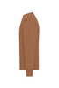 A men's round-neck pullover in a warm brown colour, featuring long sleeves and a side profile view.