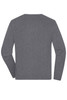 A grey men's round-neck pullover jumper with long sleeves, featuring a simple design and a logo.