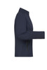 A ladies' softshell jacket in navy blue with a side zip pocket and a collar. It features a logo on the front.