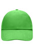 A vivid green 6-panel cap with a curved brim and a logo on the front.
