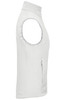 A white ladies' softshell vest featuring a zip pocket and a logo on the side.