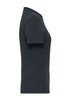 A ladies’ dark grey BIO Stretch-T work t-shirt displayed from the side, featuring a simple design and a logo.