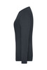 A black long-sleeve women's T-shirt with a fitted style and a classic crew neck. It features a logo.