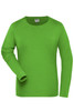 A long-sleeve t-shirt in vibrant green, featuring a logo on the upper part. Suitable for casual wear.