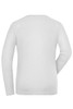 A white long-sleeved T-shirt with a plain back and a logo.