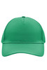A green 5-panel cap featuring a curved brim and an option for a logo or branding.