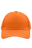 An orange 5-panel cap with a curved brim and a plain design. It features a branding logo on the front.