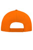 An orange 5 panel cap with a rear adjustable strap and ventilation holes. It has a logo on the back.