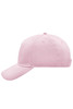 A pink 5-panel cap featuring a curved brim and a logo on the front.