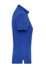 A ladies' blue BIO stretch polo shirt with a classic collar and short sleeves, featuring a logo.