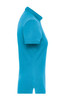 A ladies' polo shirt in a vibrant aqua colour, featuring a classic collar and short sleeves. It has a logo on the chest.