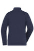 A navy doubleface jacket with a high collar, featuring a plain back design and long sleeves. It has a logo.