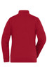 A red Ladies Doubleface Jacket featuring a high collar and a stylish back design. It has an embedded logo.