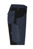 Workwear Stretch-Bermuda shorts in navy, featuring multiple pockets and a contrasting design, with a logo on the side.