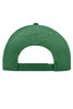 A green brushed six-panel cap with an adjustable strap and a logo on the back.