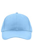 A light blue brushed 6 panel cap featuring a curved brim and a logo on the front.