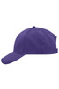A purple brushed six panel cap with a curved brim and a logo on the side.