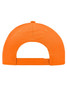 An orange brushed 6 panel cap featuring a back strap and branding on the side.