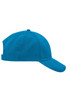 A bright blue brushed 6 panel cap featuring a curved brim and an adjustable strap at the back.