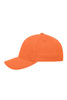 An orange Original Flexfit® cap featuring a curved brim and a fitted style, with a logo on the side.