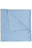 A blue bandanna made of polyester, featuring a soft and textured fabric with a folded corner.