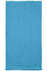 A blue bandanna made from economic X-Tube polyester, featuring a logo on one side.
