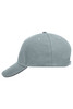 A grey 5 Panel Sandwich Cap with a curved brim and an adjustable strap at the back, featuring a logo.