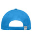 A blue light brushed sandwich cap featuring an adjustable strap and a logo on the back.