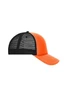 A 5 Panel Retro Mesh Trucker cap in bright orange with a black mesh back and a curved brim.