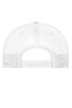 A white 5 Panel Retro Mesh Trucker cap featuring a mesh back and an adjustable strap.