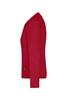A red long-sleeve t-shirt for women, featuring a fitted style and a small logo on the side.