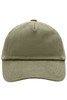 A kids' 5-panel cap in a muted olive green colour, featuring a logo on the front.