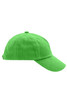 A bright green kids' 5 panel cap featuring a ventilation eyelet and an adjustable strap.