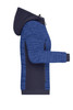 A padded hybrid jacket in shades of blue, featuring a hood and a side zip. Includes a logo on the sleeve.