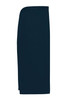 A dark navy apron short featuring a simple design and a single branding logo. Suitable for workwear use.