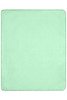 A mint green fleece blanket with a smooth texture, featuring a subtle edge trim and no visible patterns.