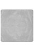A grey picnic blanket XL featuring a smooth surface, with a logo in one corner.