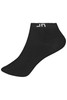 Black ankle socks featuring a logo, designed for comfort and style, suitable for various footwear.