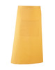 A yellow apron with a front pocket, designed for workwear applications. Features a simple, classic design.