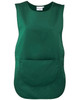 A green Pocket Tabard featuring a large front pocket and a simple, sleeveless design. It has a logo.